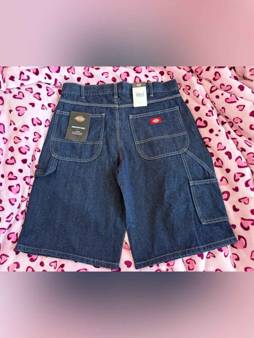 Dickies Men’s Dark Blue Cargo Denim Shorts 34 NWT